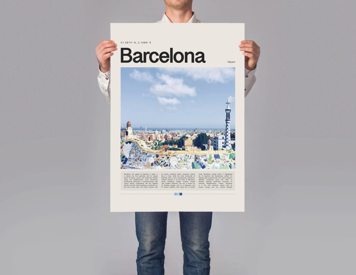 Barcelona Poster Barcelona Print Barcelona Wall Art Barcelona Gift Barcelona Travel Poster Barcelona Photo Spain Print Spain Poster - Image 3