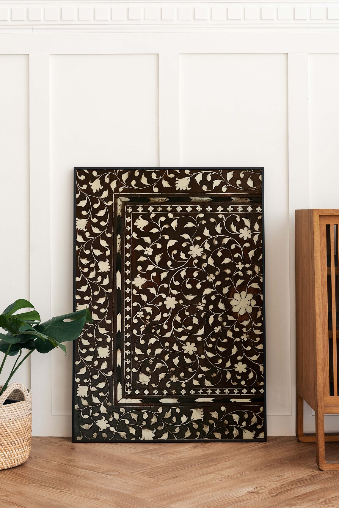 Vintage Islamic Inlay Work Floral Art Print - Image 2