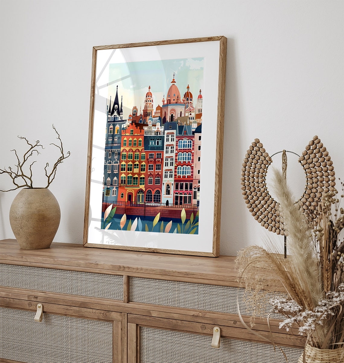 Colorful Mumbai Skyline Domed Towers Watercolor Cityscape Poster - Image 2