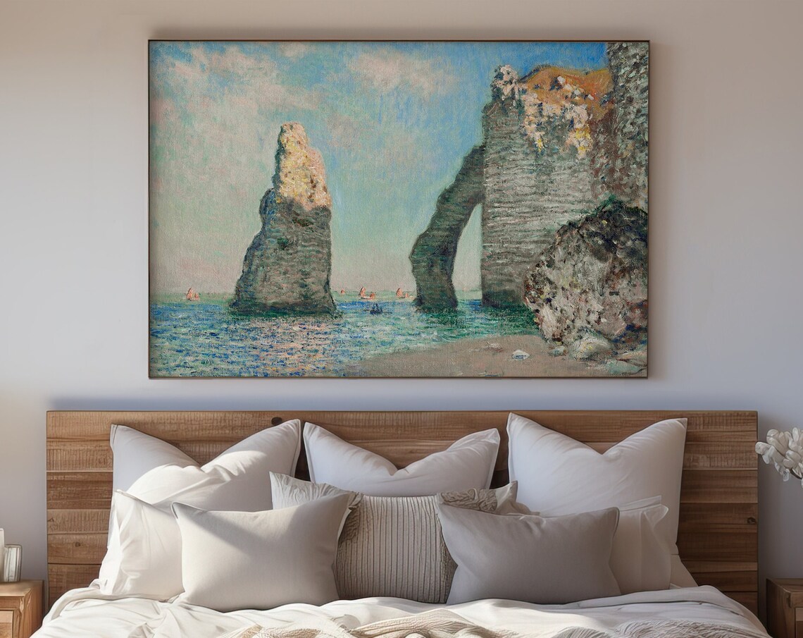 Claude Monet Etretat Cliffs Normandy Coast Impressionist Seascape Wall Art Poster