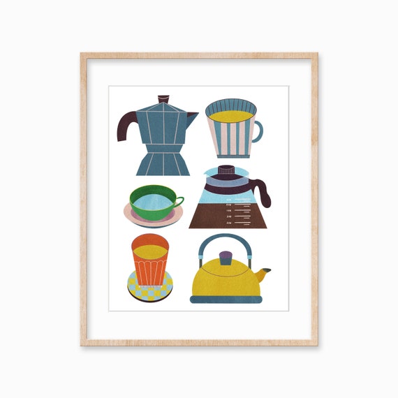 Kitchen Art Print Coffee Print Modern Artwork Colorful Kitchen Art Print Kitchen Maximalist Art Print Art Print Preppy