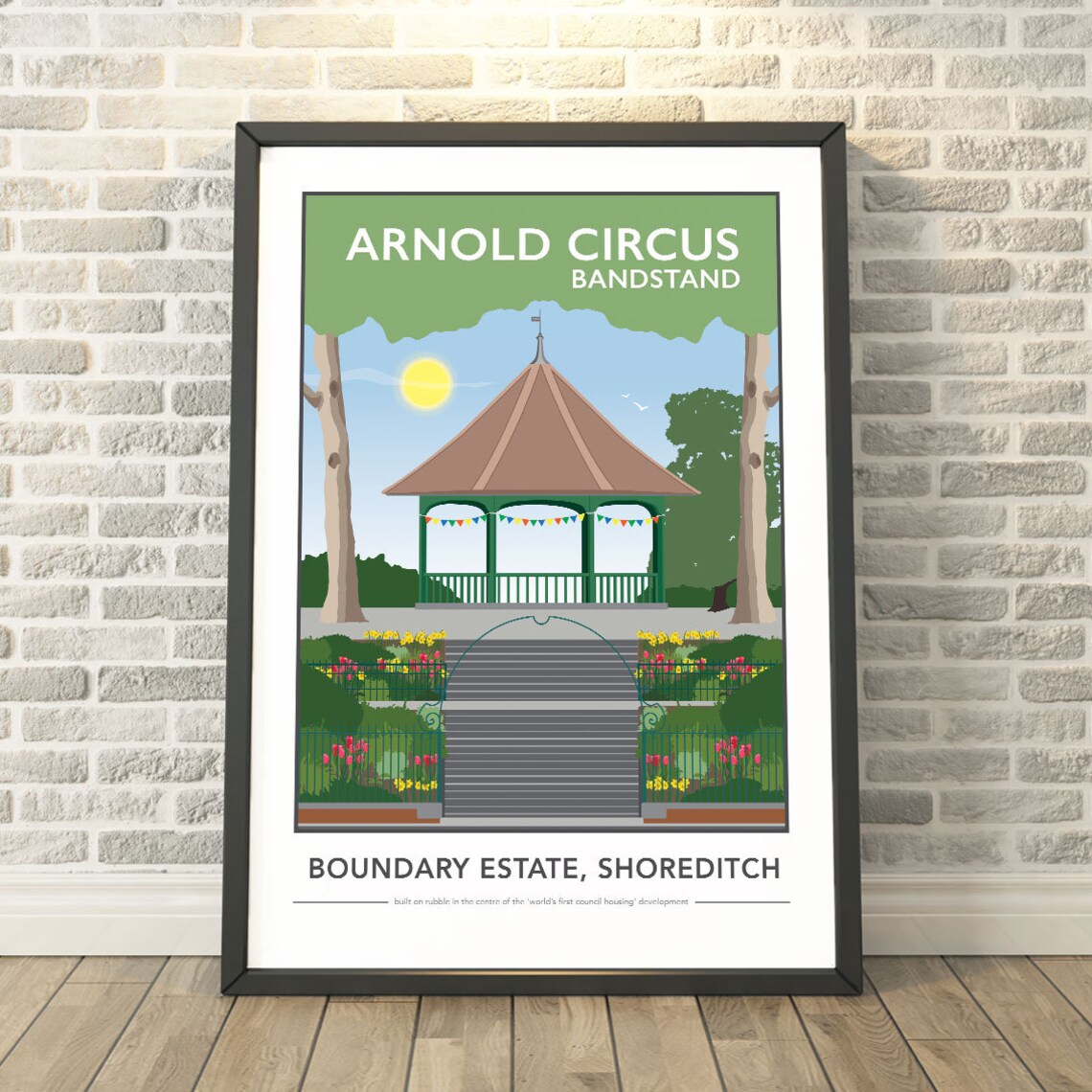 Arnold Circus Bandstand Shoreditch Vintage London Park Travel Poster