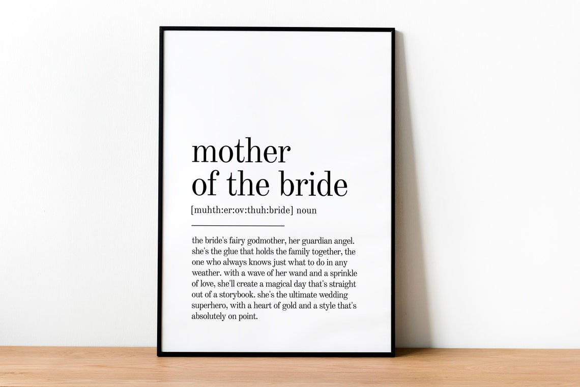 Mother Of The Bride Definition Wedding Typography Gift Poster - Image 2