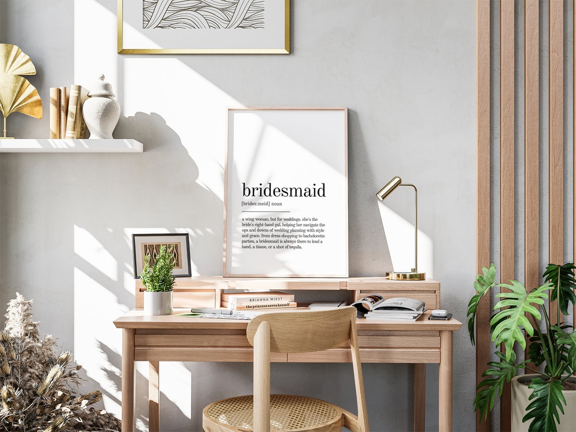 Bridesmaid Definition Print Gifts For Him Personalized Gift Wall Art Prints Last Minute Gift Bridesmaid Poster Instant - Image 3