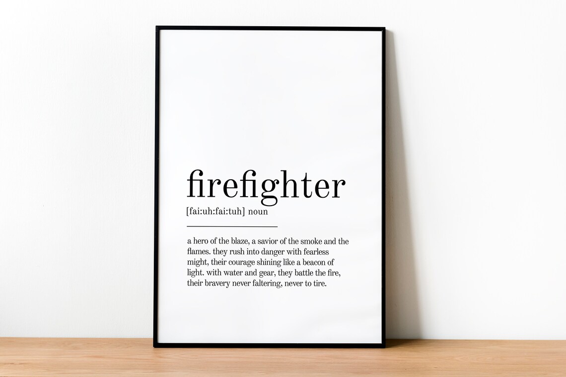 Firefighter Definition Personalized Art Print - Image 2