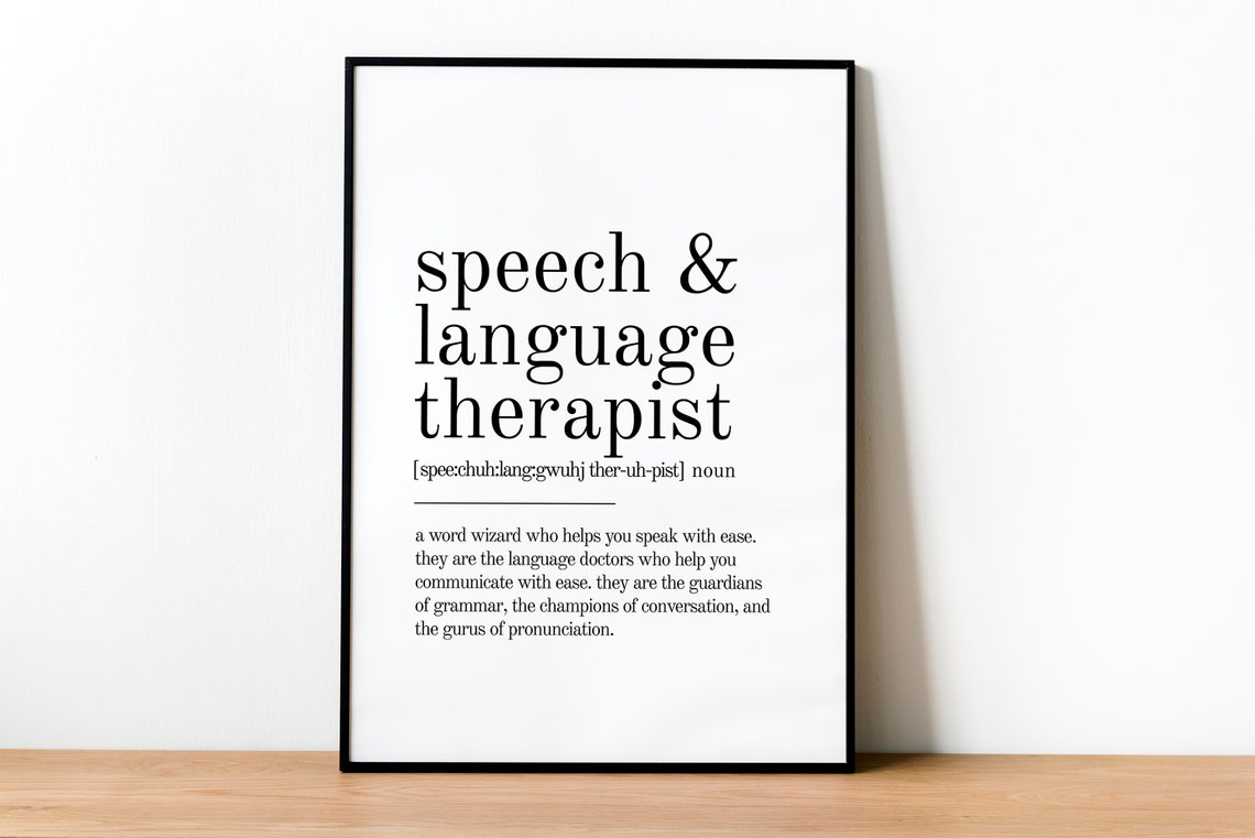Speech Language Therapist Definition Print Gifts For Him Personalized Gift Wall Art Prints Last Minute Gift Instant - Image 2