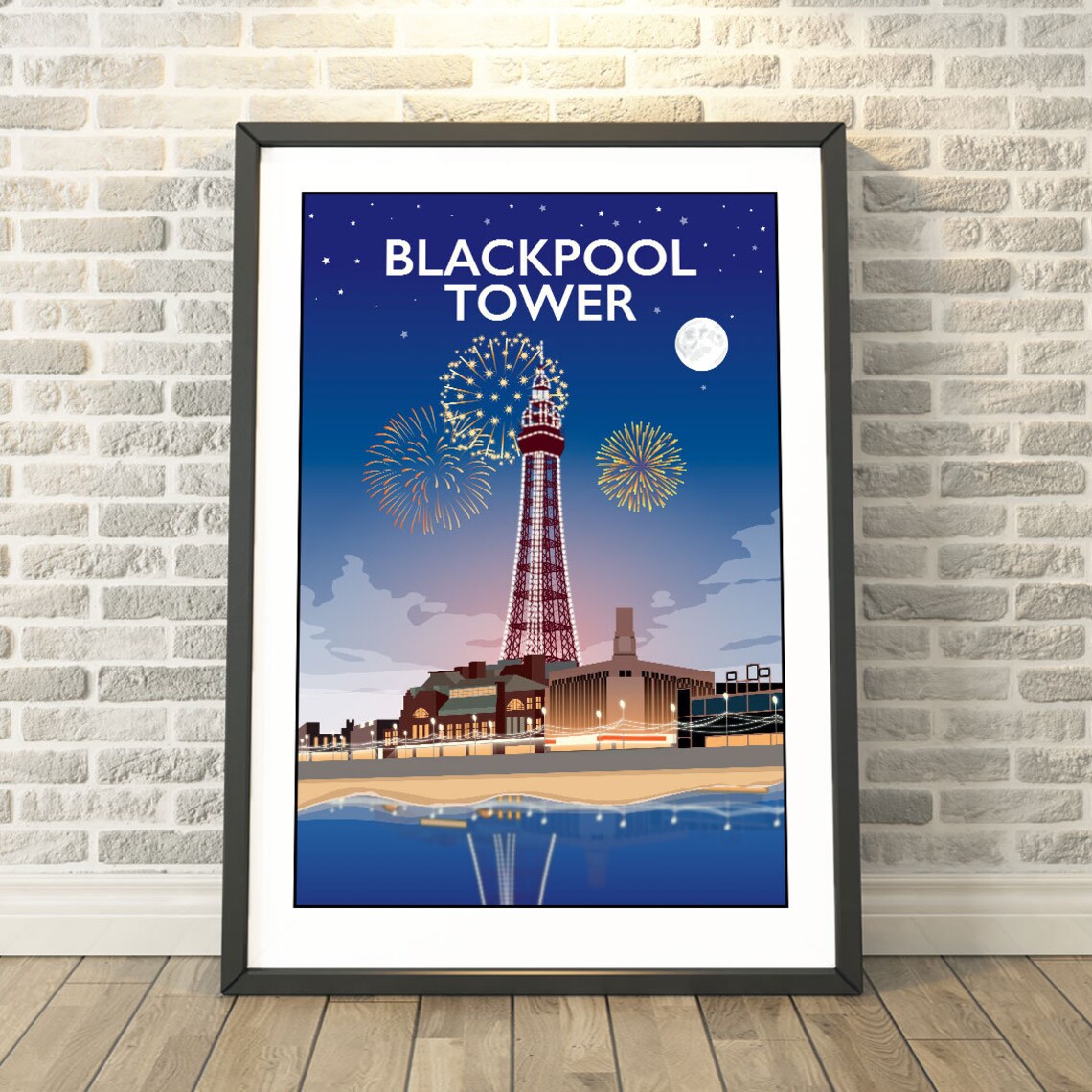 Blackpool Tower Illuminations Lancashire Travel Poster