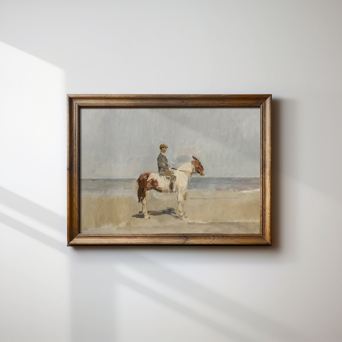 Vintage Horse Coastal Wall Art, Equestrian Art Print