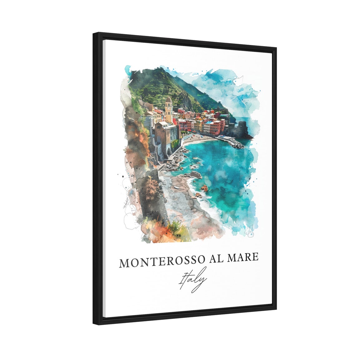 Monterosso Al Mare Cinque Terre Watercolor Italy Travel Poster - Image 2