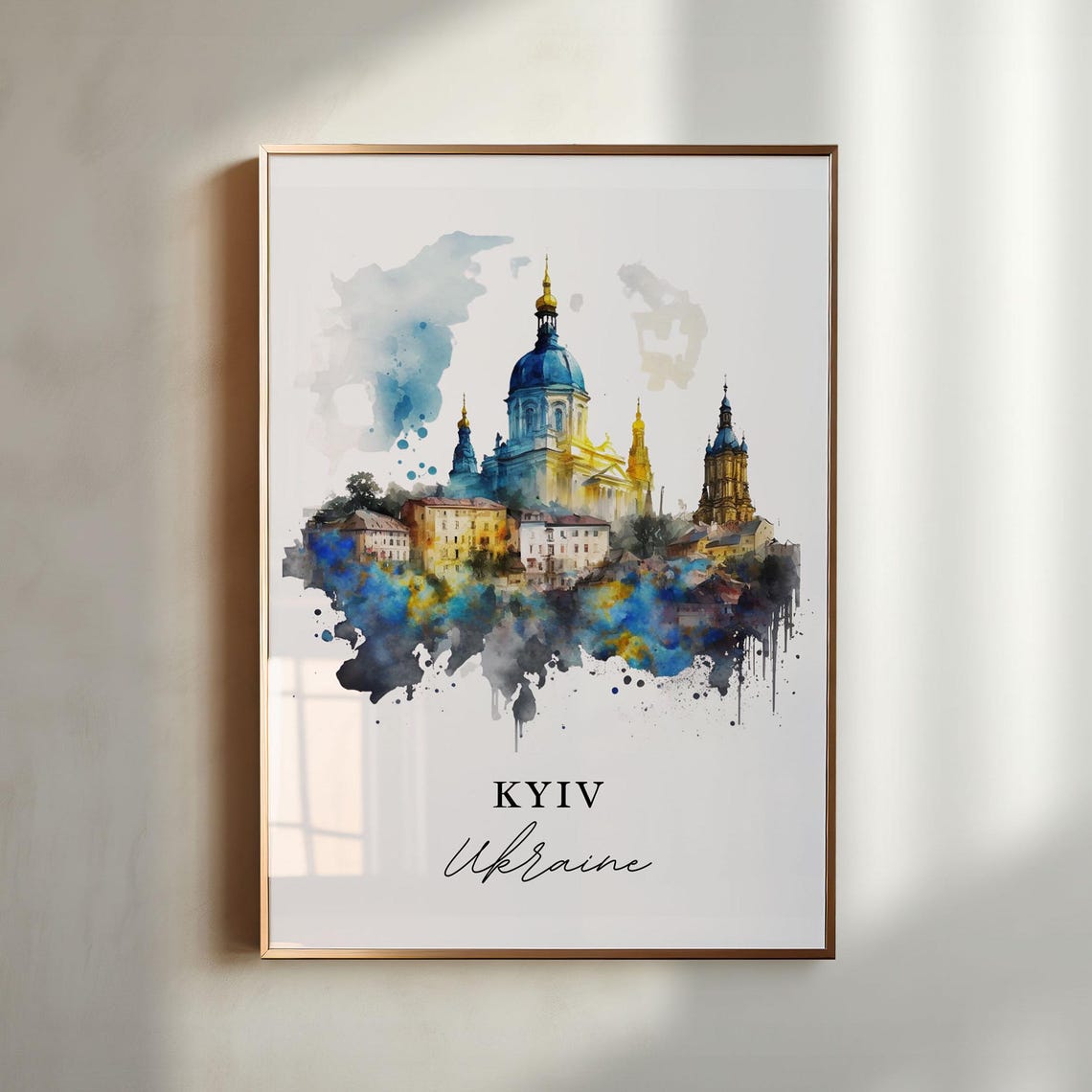 Kyiv Traditional Travel Poster, Ukraine Travel Art