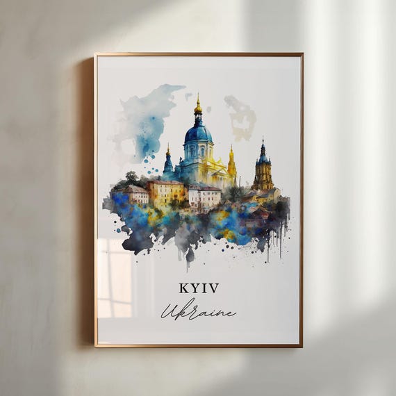 Kyiv Traditional Travel Poster, Ukraine Travel Art