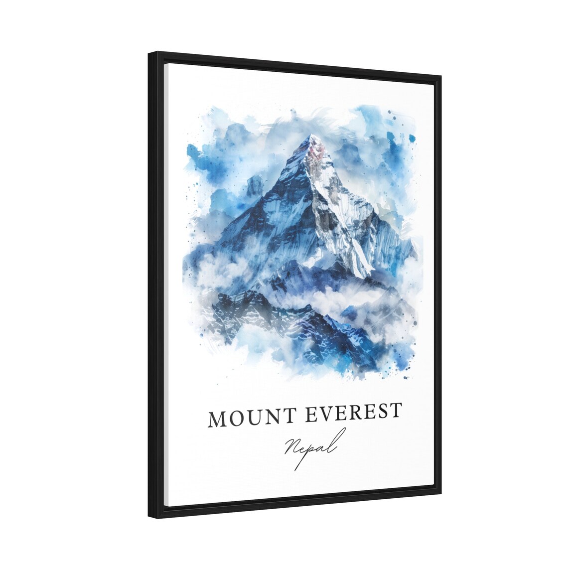Mount Everest Nepal Snow Peak Watercolor Mountain Travel Poster - Image 2
