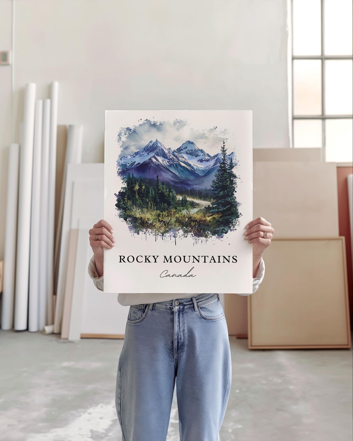 Canadian Rocky Mountains Snow Capped Peaks Evergreen Forest Poster - Image 4