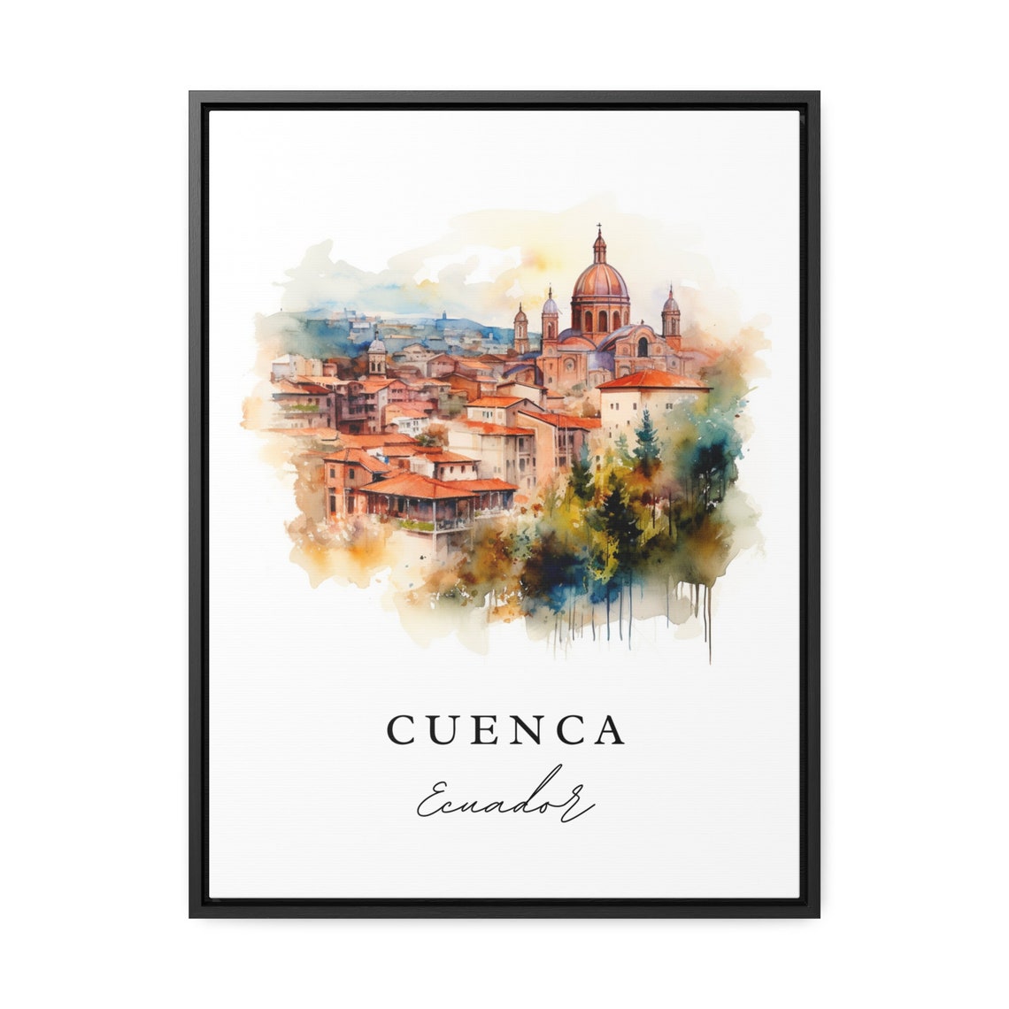 Cuenca Ecuador Art Poster Print Wedding Gift Birthday Present Custom Text Perfect - Image 2