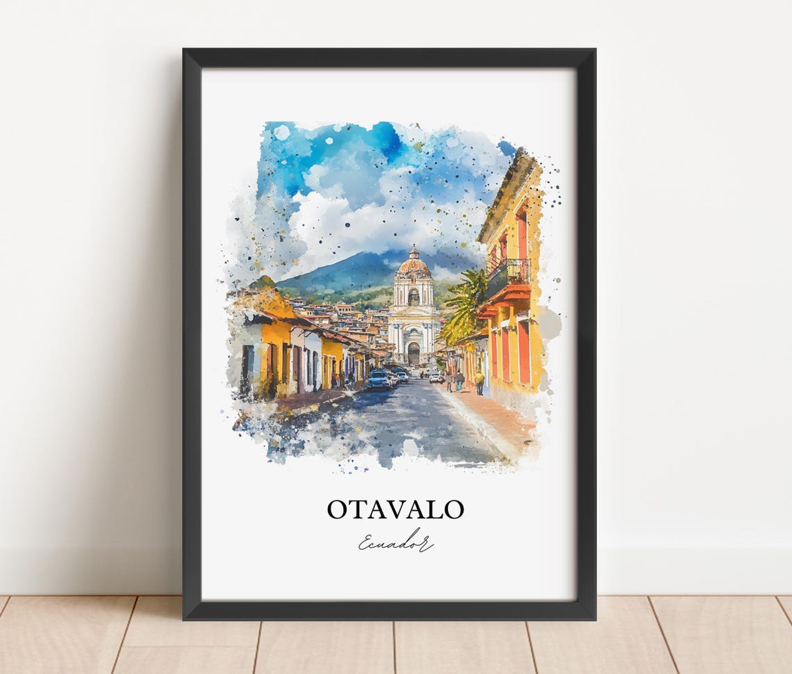 Otavalo Wall Art Ecuador Print Watercolor Gift Travel Poster Housewarming - Image 2