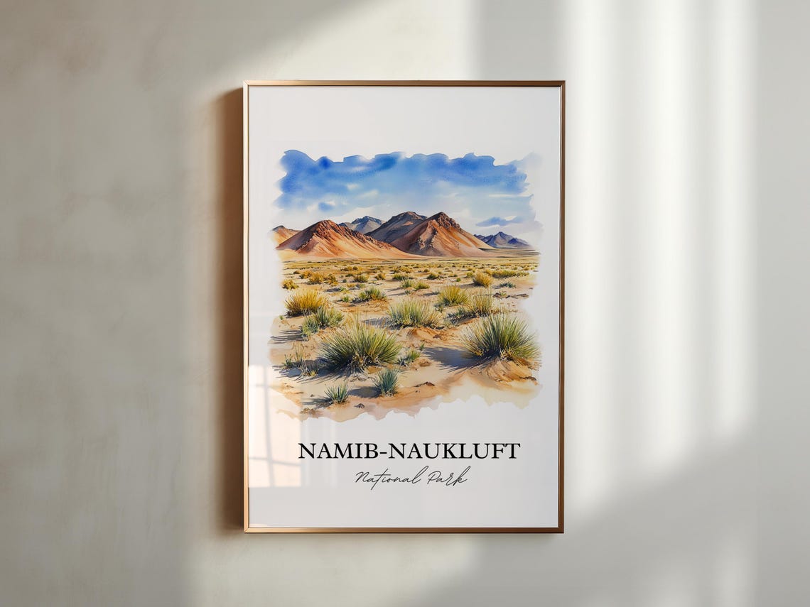 Namib Naukluft National Park Desert Mountains Watercolor Poster - Image 6