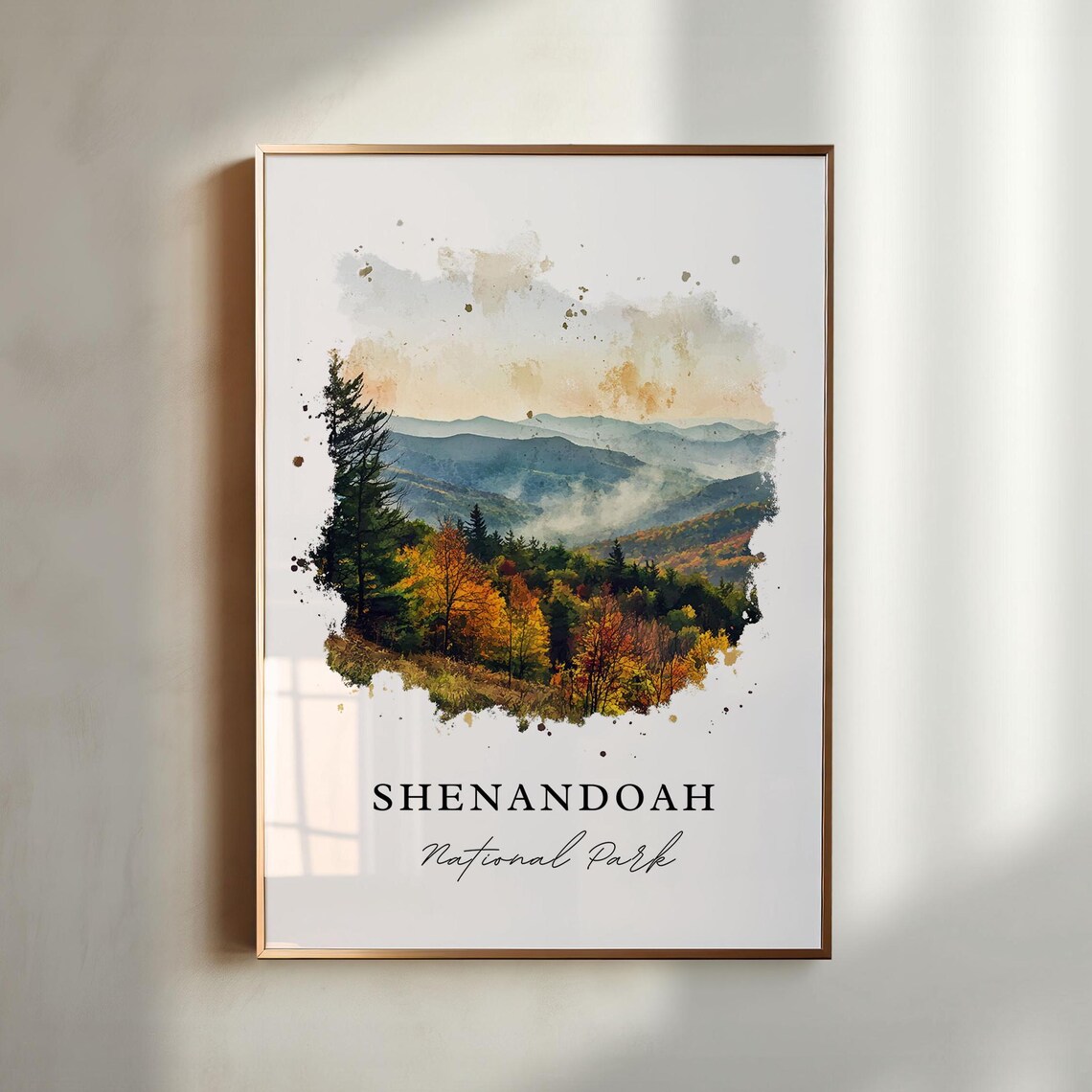 Shenandoah Natl Park Watercolor Travel Poster