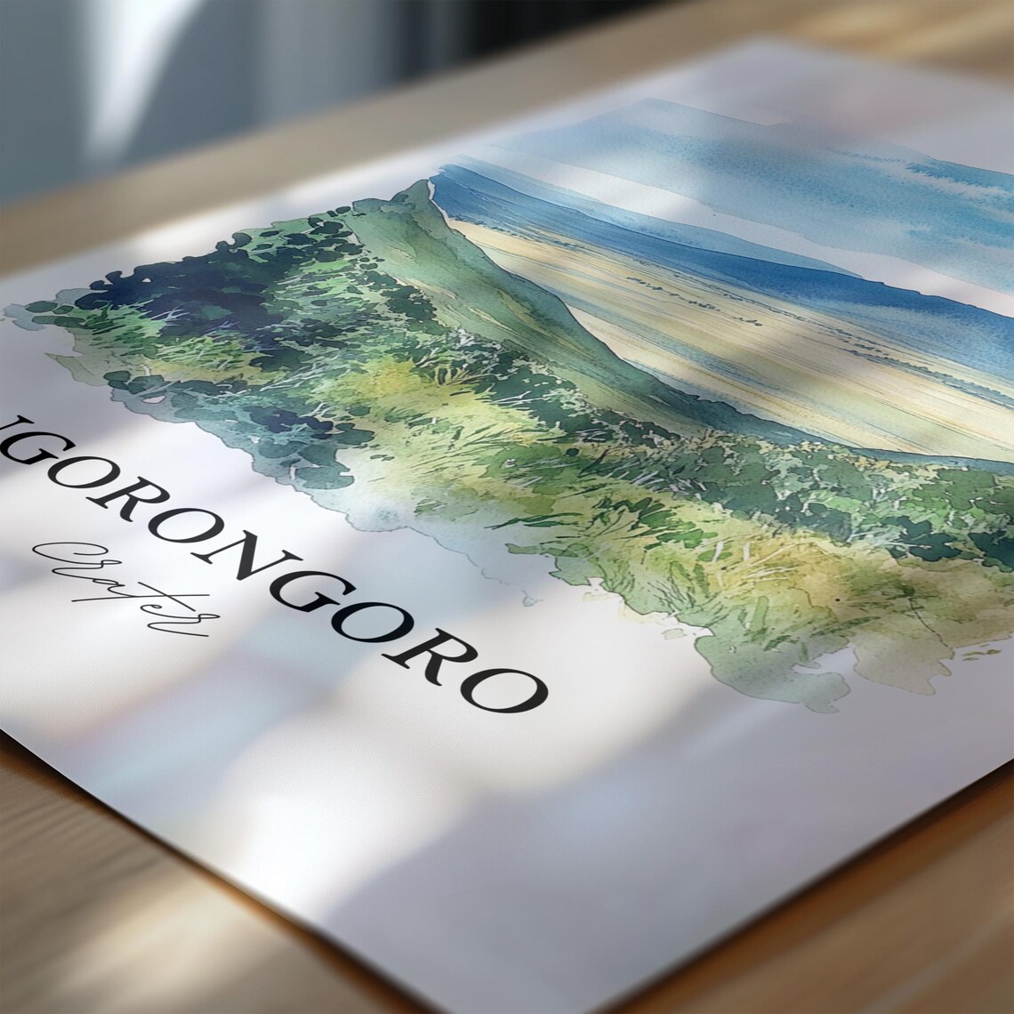 Ngorongoro Crater Watercolor Travel Poster - Image 6