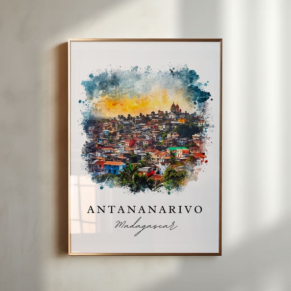 Antananarivo Wall Art Madagascar Print Wedding Gift Birthday Present Custom Text Perfect