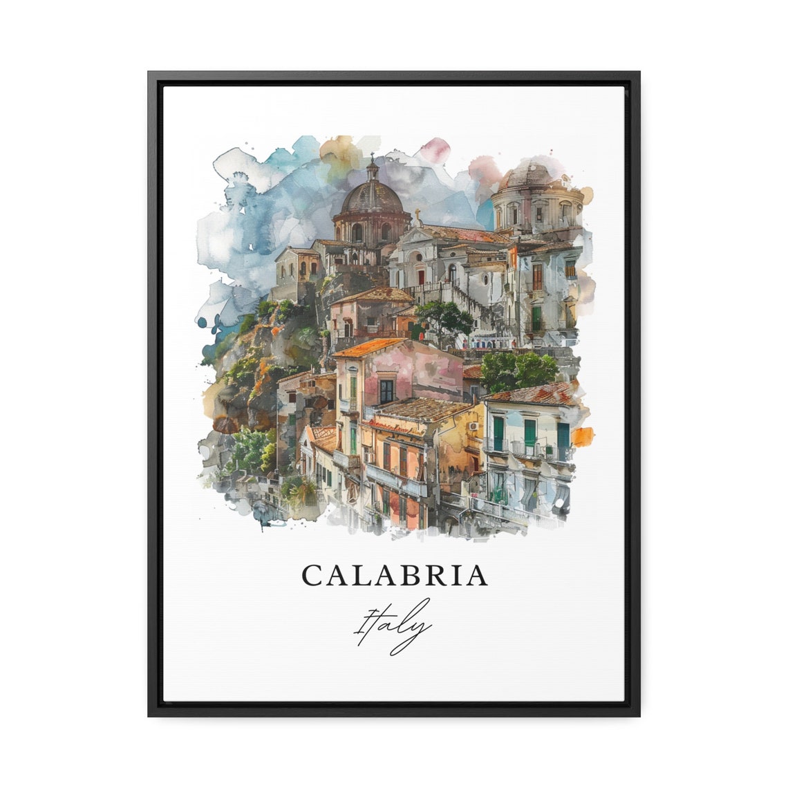 Calabria Italy Watercolor Travel Poster, Housewarming - Image 2