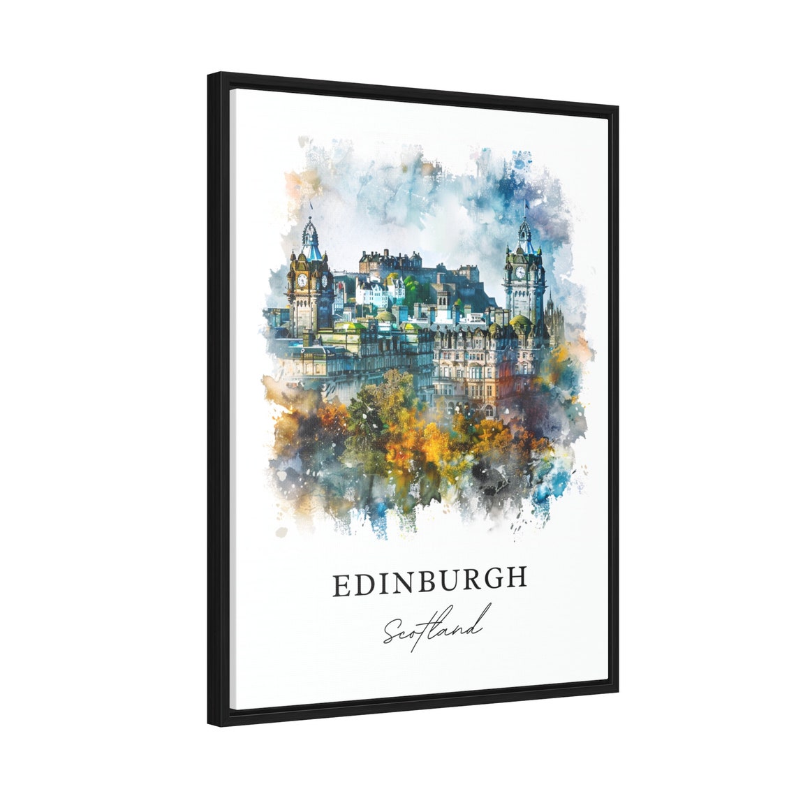 Edinburgh Watercolor Travel Poster, Scotland Wall Art - Image 2