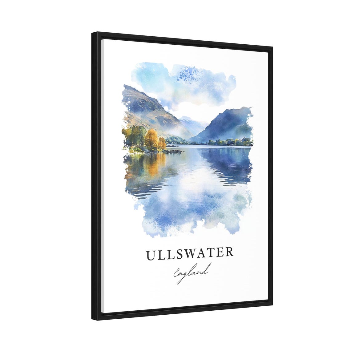 Ullswater England Lake District Fells Watercolor Reflection Poster - Image 2