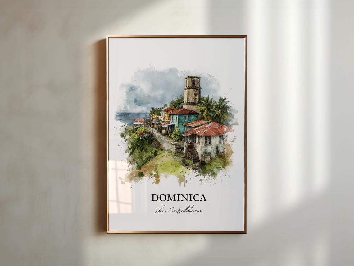 Dominica Wall Art Print Caribbean Watercolor Gift Travel Poster Housewarming - Image 5