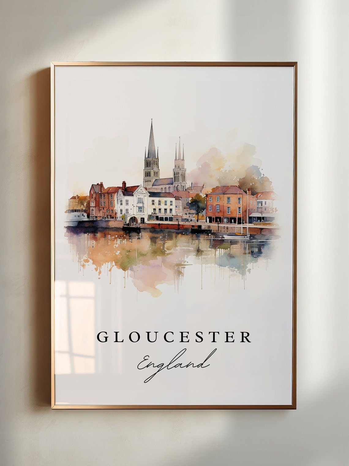 Gloucester England Travel Poster, Custom Text - Image 3