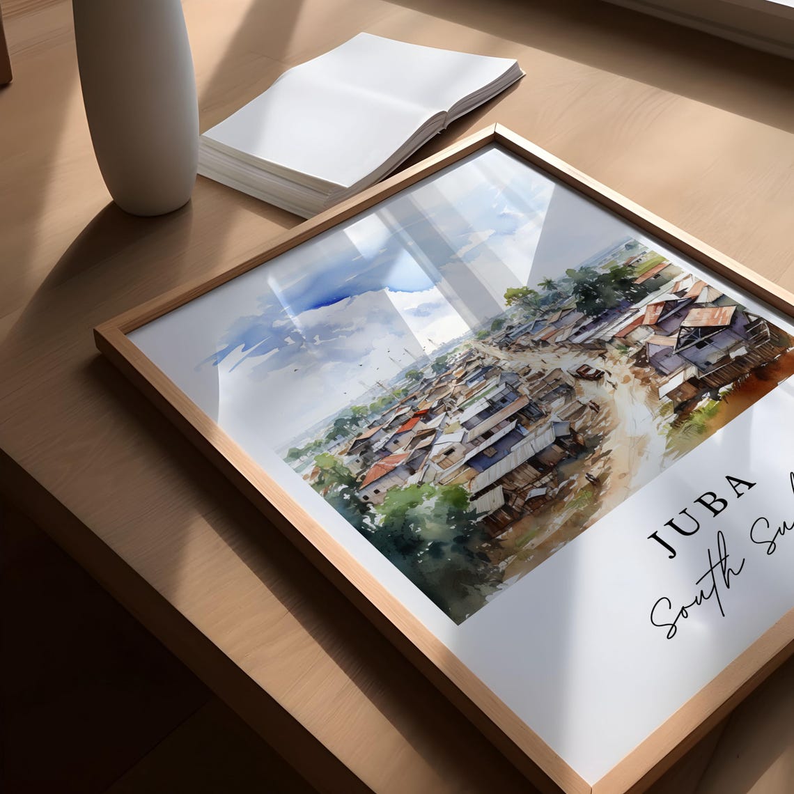 Juba South Sudan Wall Art Poster White Nile Central Equatoria State Gift Custom Text Personalized - Image 5