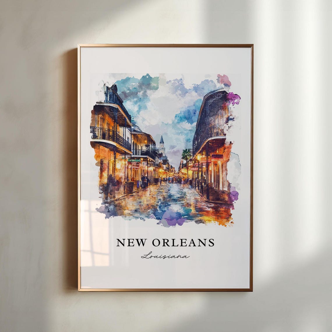 New Orleans Watercolor Bourbon Street Travel Poster - Image 4