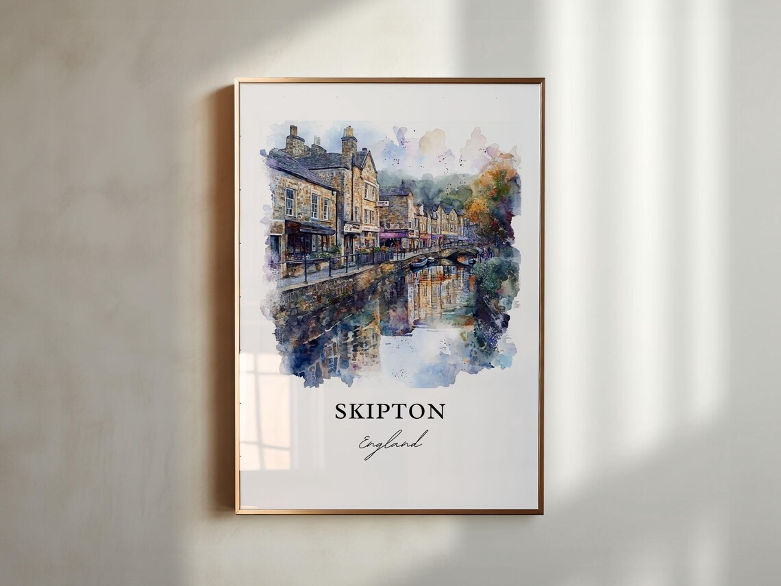 Skipton, England Watercolor Travel Poster - Image 4