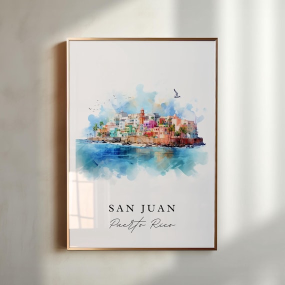 San Juan, Puerto Rico Travel Poster, Custom Text