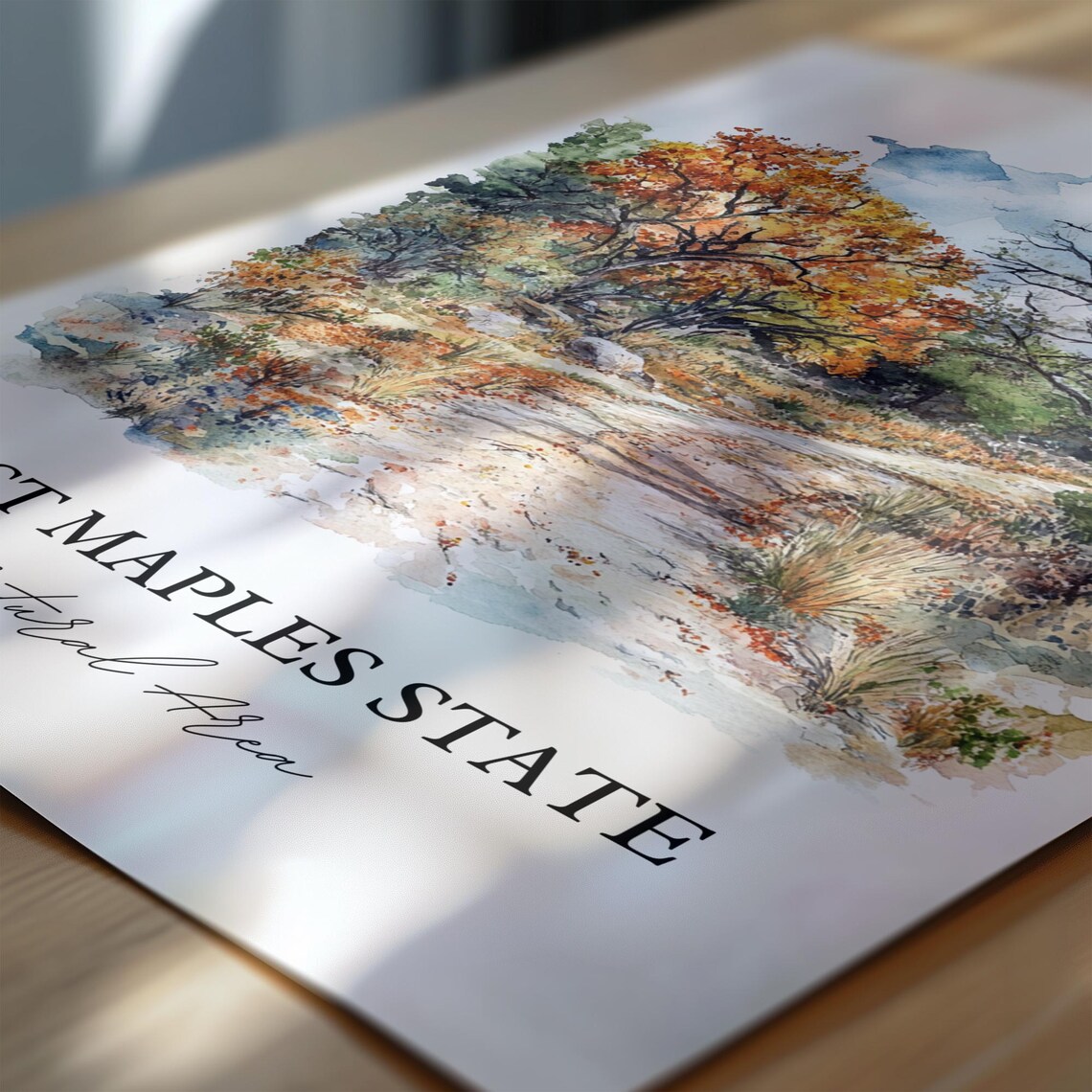 Lost Maples State Natural Area Texas Autumn Trail Watercolor Poster - Image 6