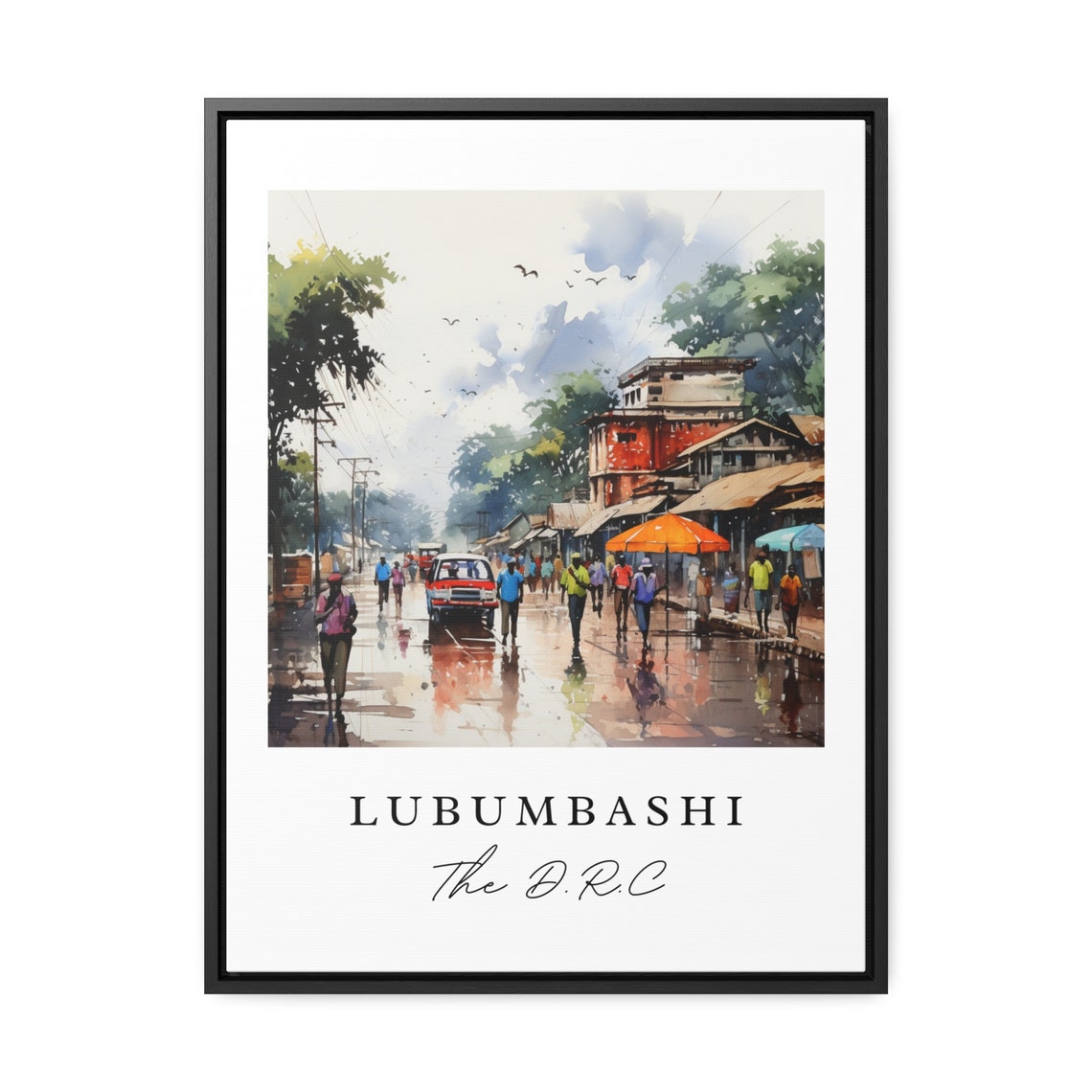 Lubumbashi Wall Art The Drc Poster Wedding Gift Birthday Present Custom Text Personalized - Image 2