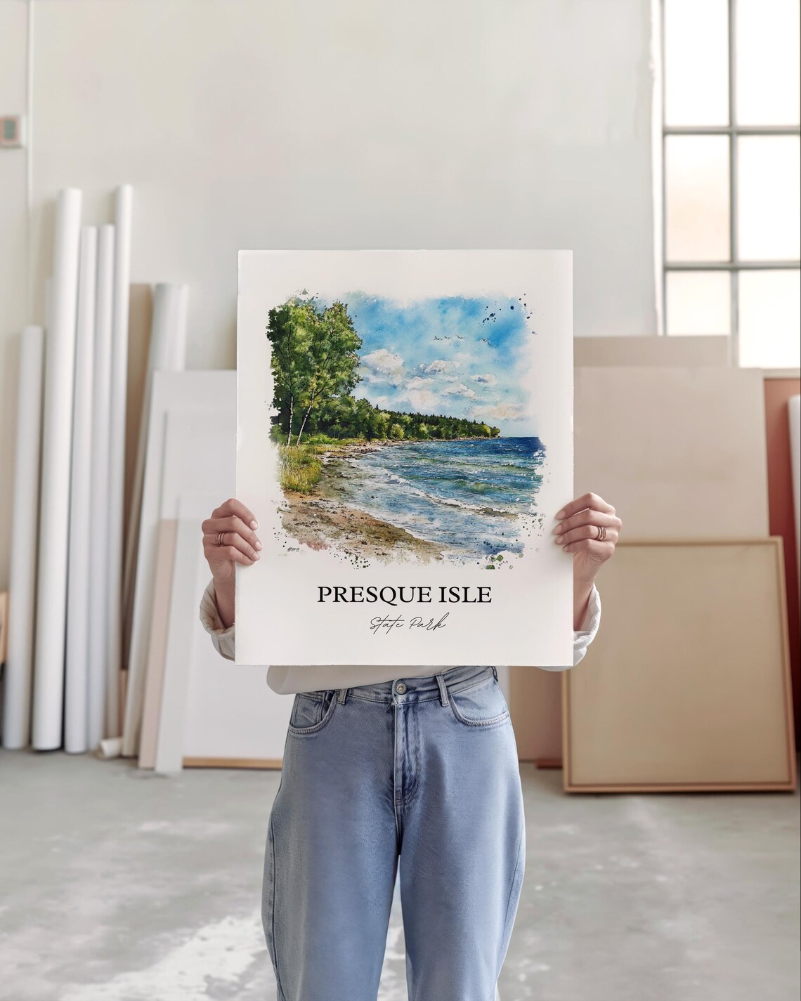 Presque Isle State Park Pennsylvania Sandy Shoreline Art Poster - Image 2