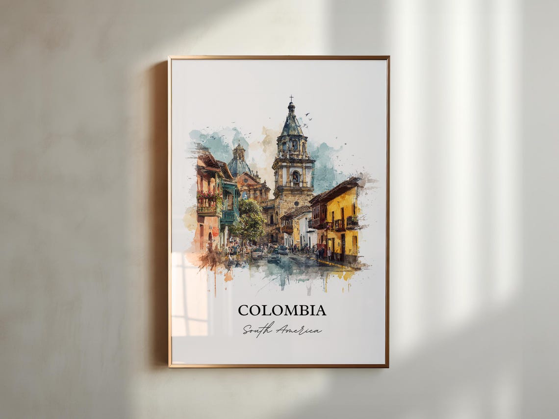 Colombia Wall Art Print Watercolor Country Gift Travel Poster Housewarming - Image 5