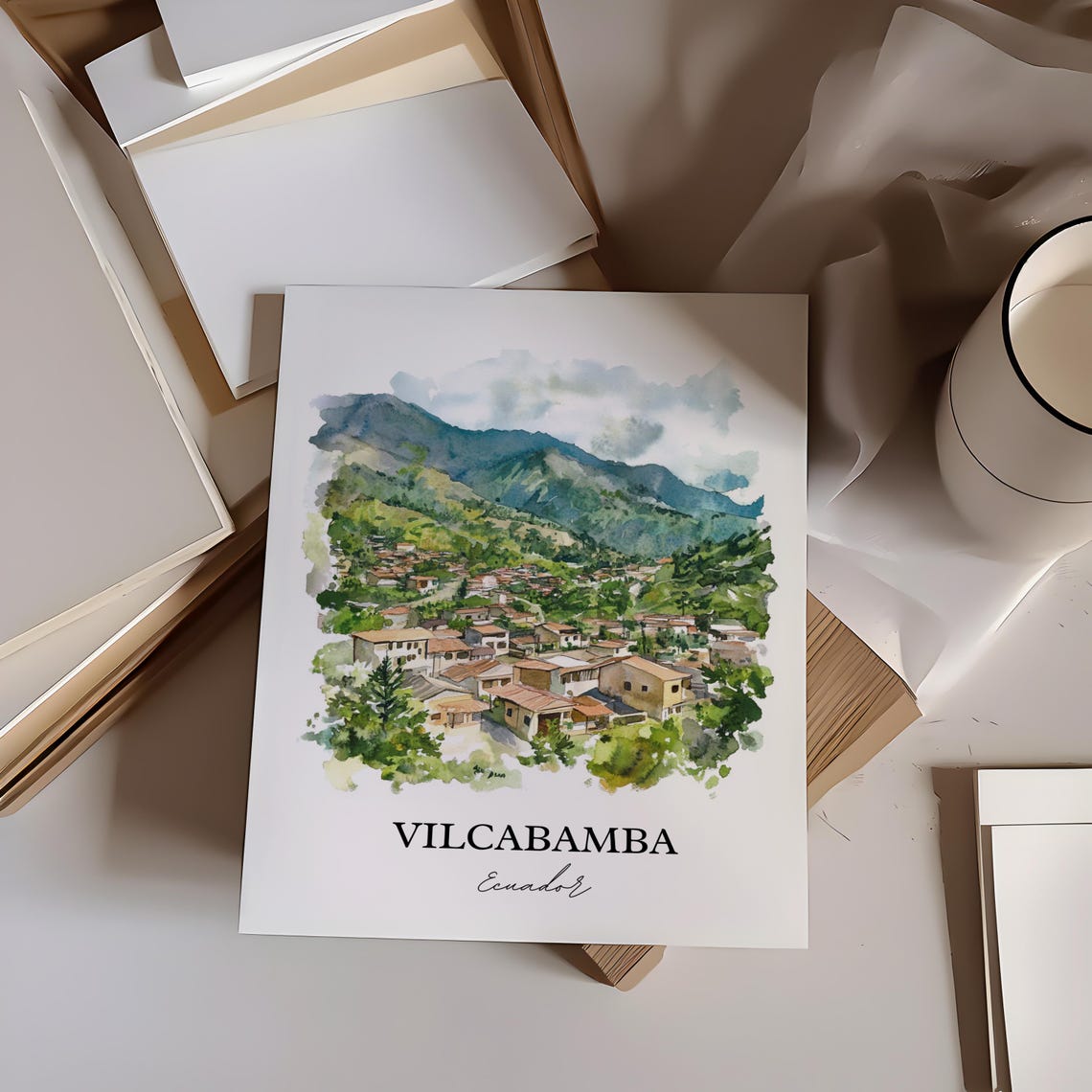 Vilcabamba Wall Art Loja Province Print Ecuador Watercolor Gift Travel Poster Housewarming - Image 4