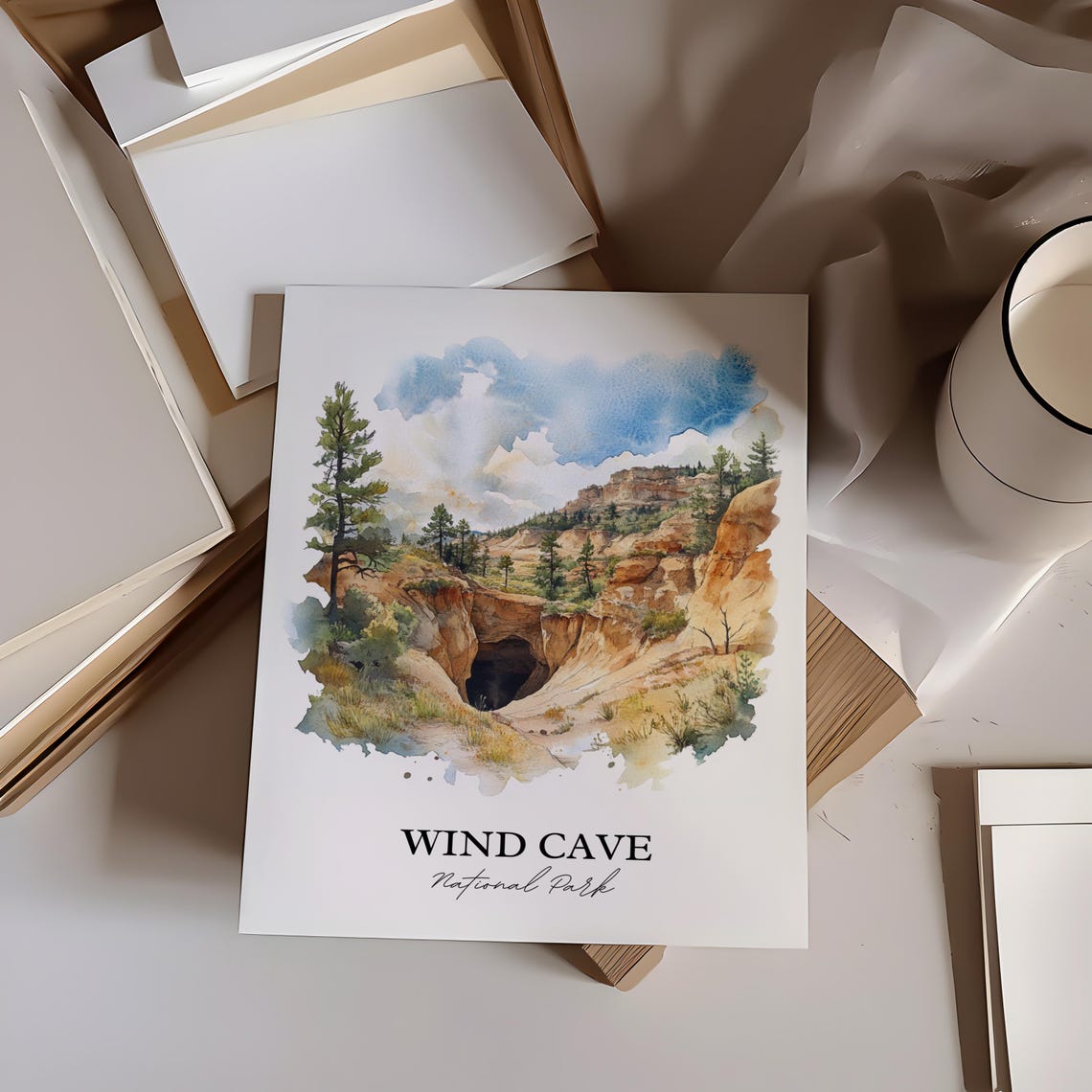 Wind Cave National Park South Dakota Dramatic Canyon Art Poster - Image 4