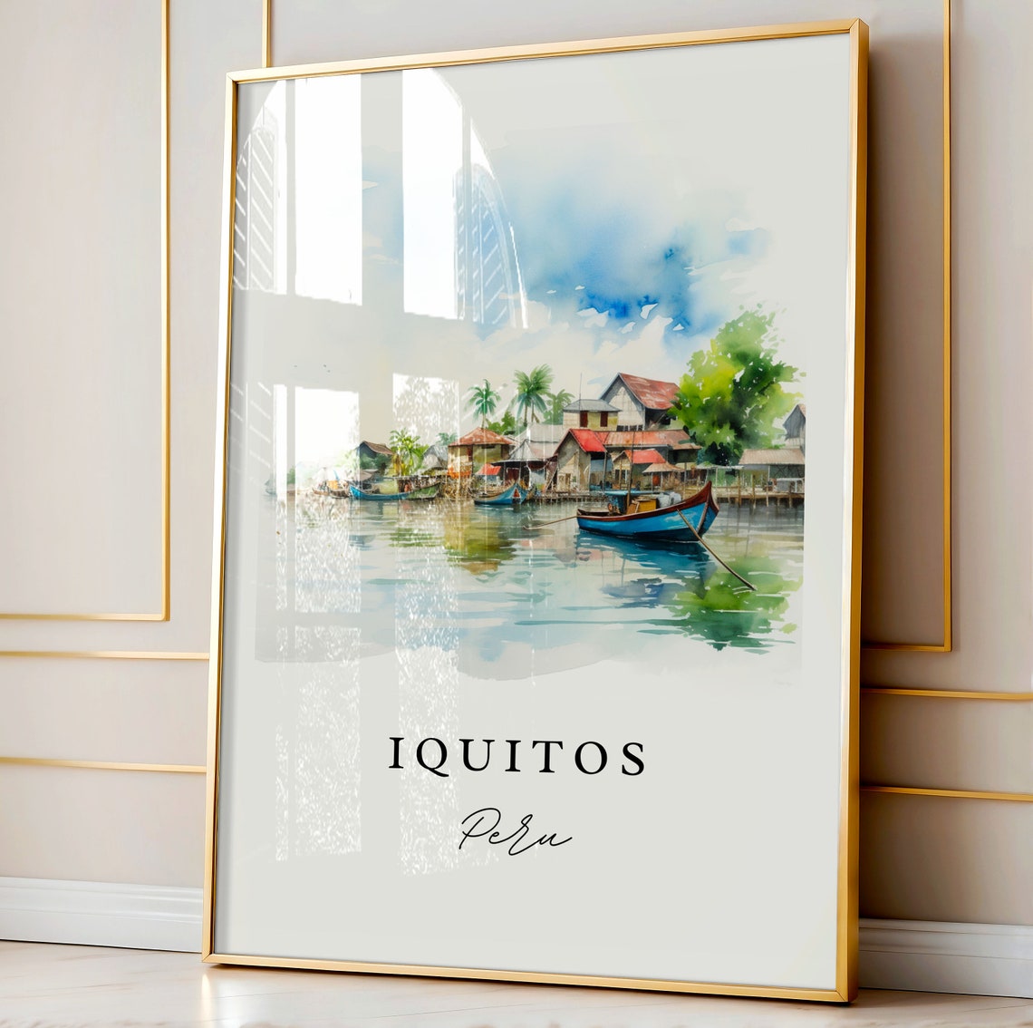 Iquitos Peru Wall Art Iqiutos Poster Print Wedding Gift Birthday Present Custom Text Perfect - Image 4