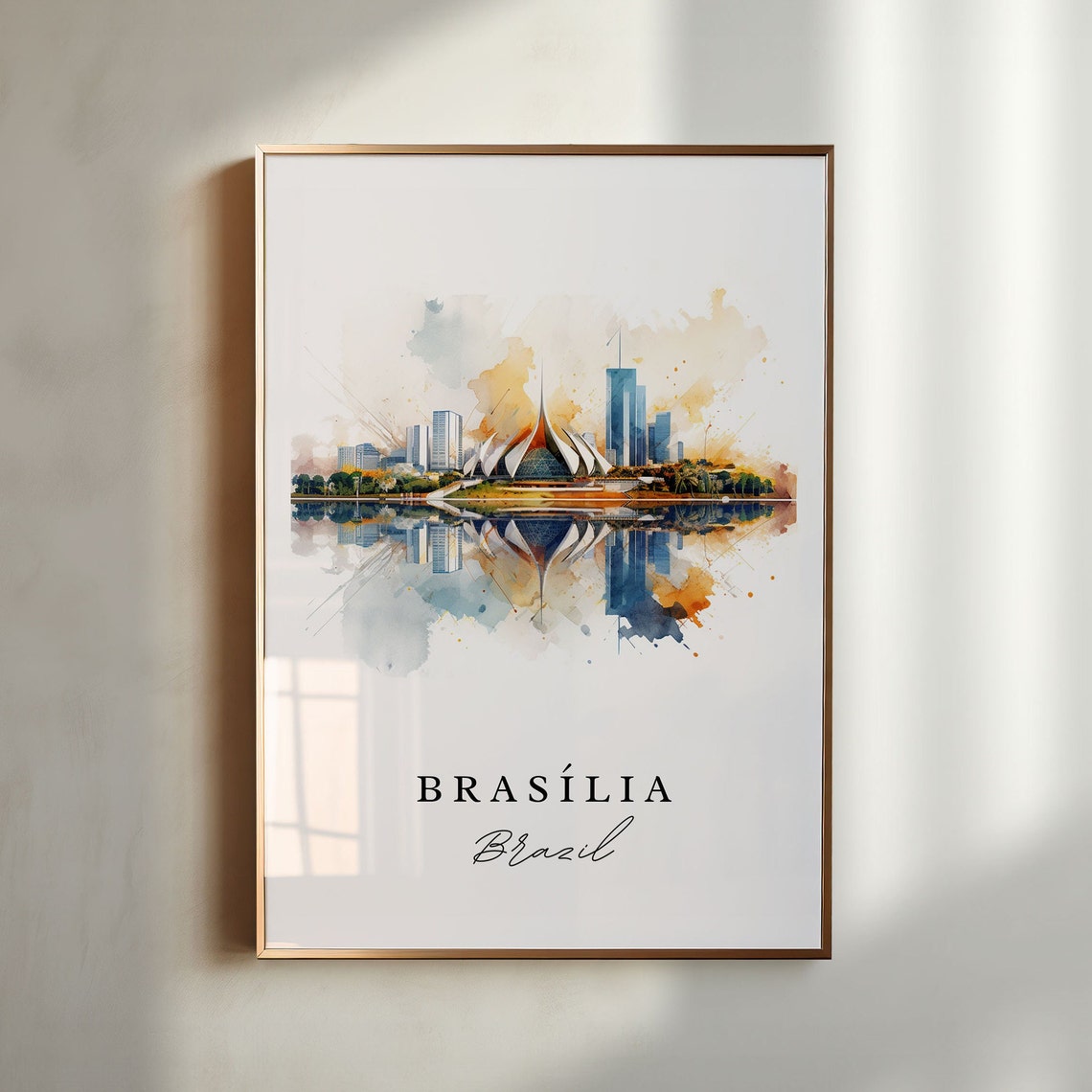 Brasilia Brazil Wall Art Print, Custom Text