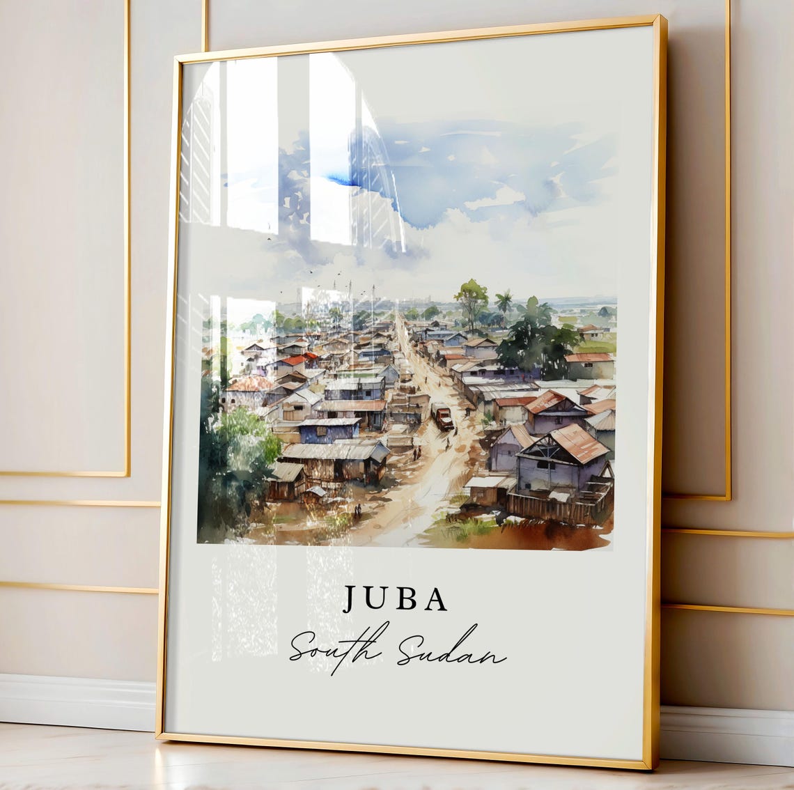 Juba South Sudan Wall Art Poster White Nile Central Equatoria State Gift Custom Text Personalized - Image 4