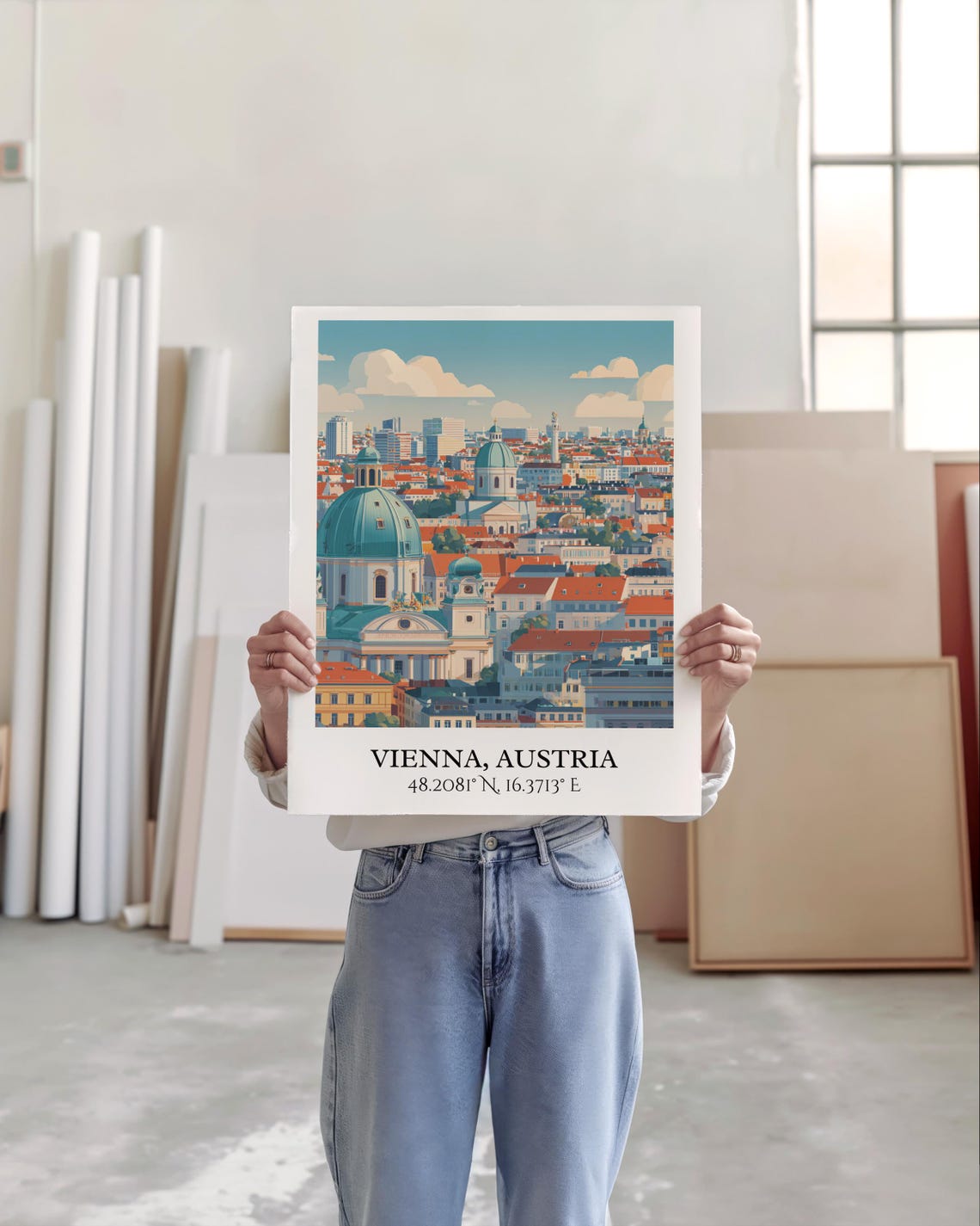 Vienna Austria City Panorama Cathedral Domes Retro Travel Art Poster - Image 5