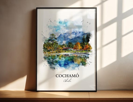 Cocham Wall Art Llanquihue Province Print Chile Watercolor Gift Travel Poster Housewarming