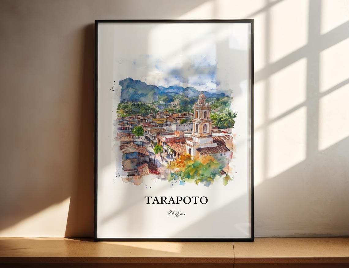 Tarapoto Peru Watercolor Travel Poster, San Martín