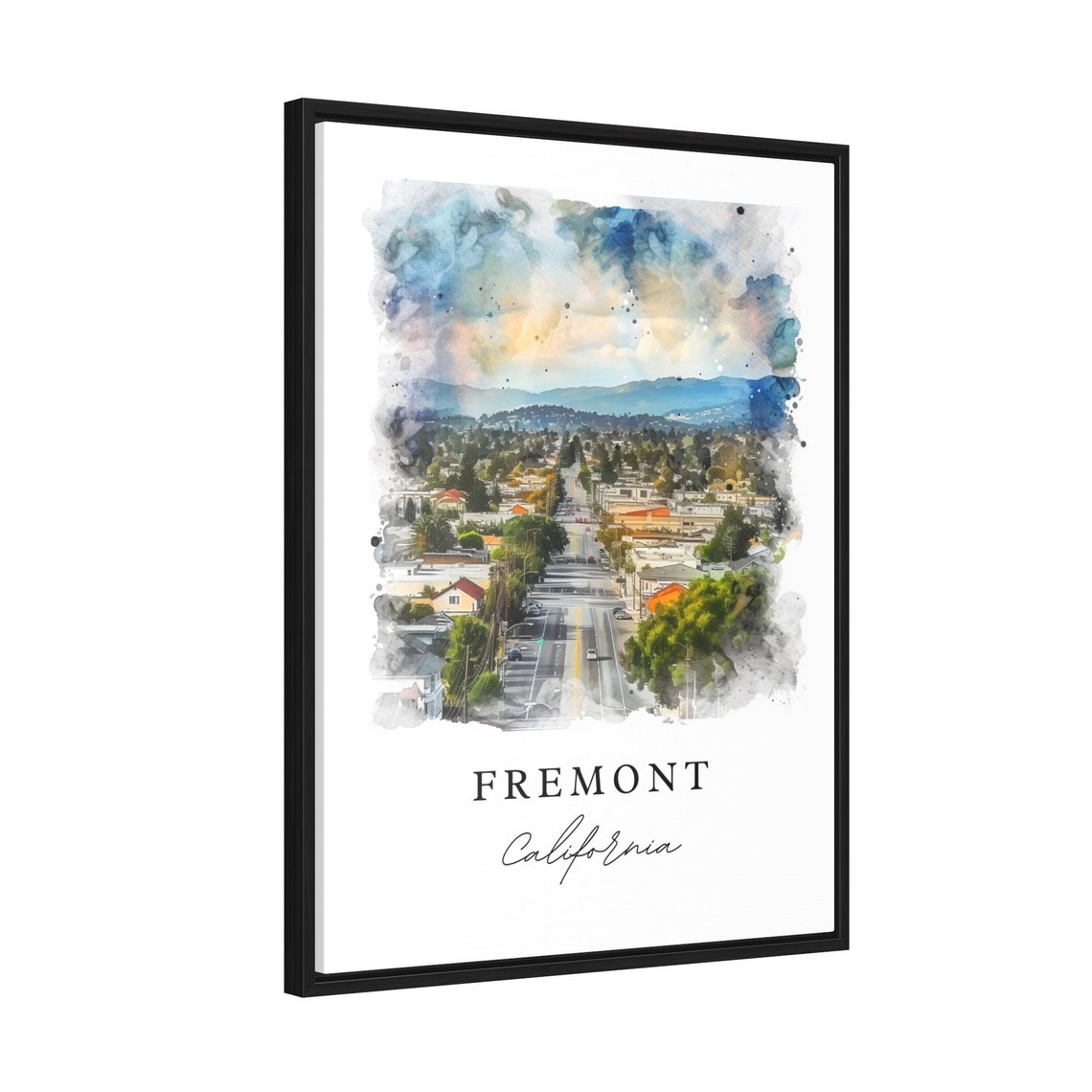 Fremont California Sweeping Aerial City Street Hills Backdrop Poster - Image 2