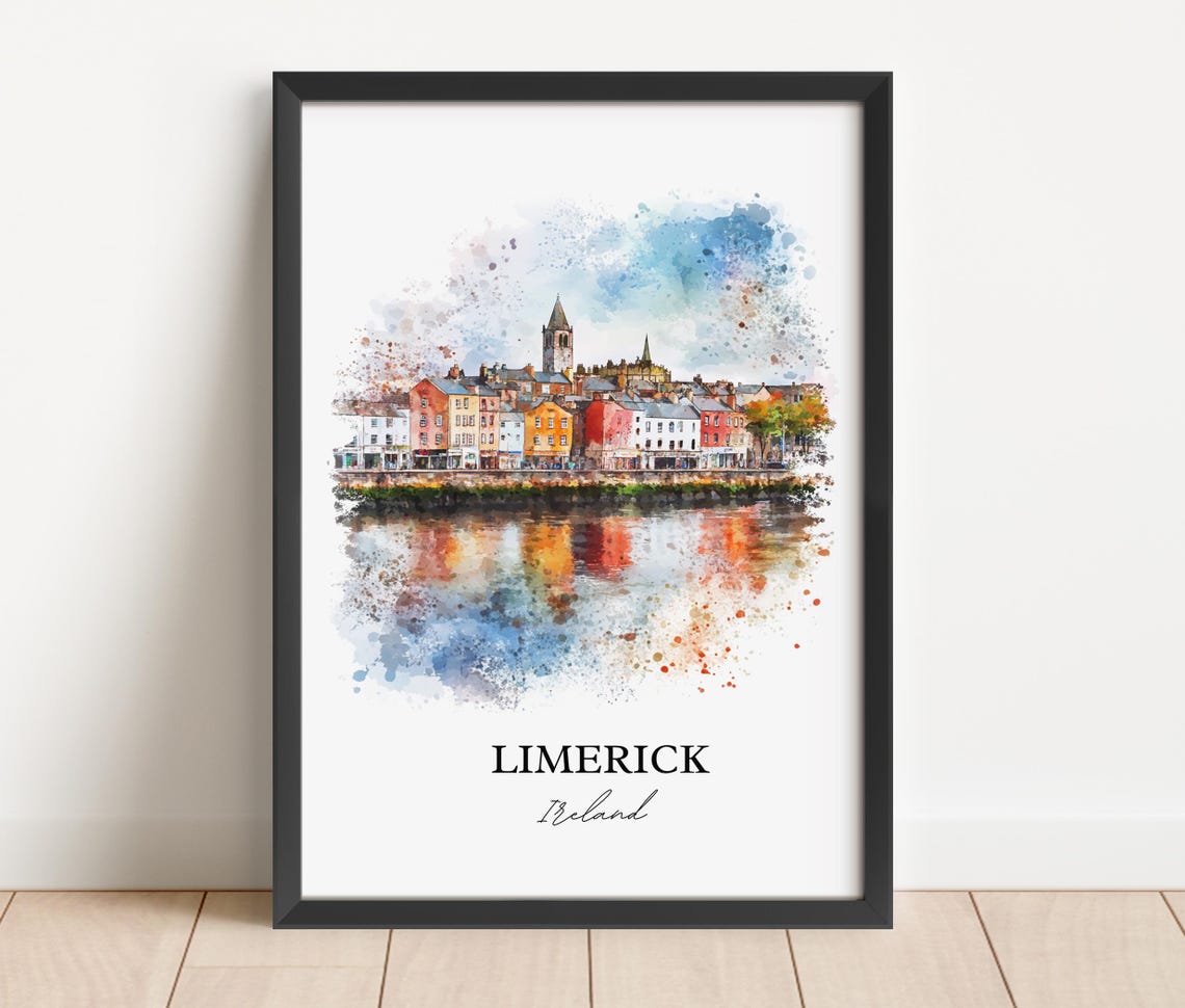 Limerick Watercolor Travel Poster, Munster Province - Image 2