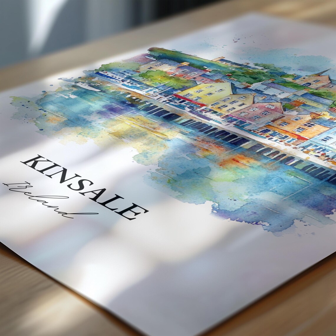Kinsale Ireland Watercolor Colorful Harbor Town Historic View Poster - Image 6