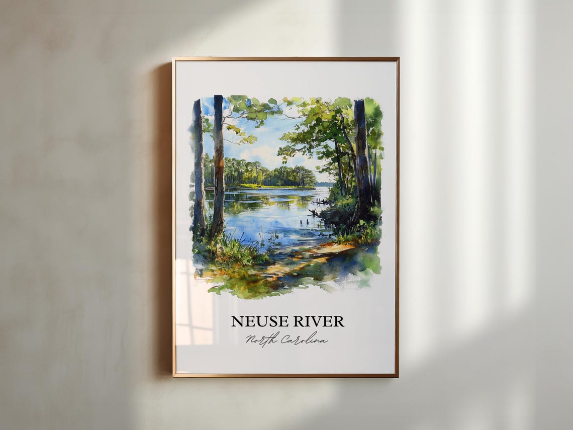 Neuse River North Carolina Cypress River Watercolor Nature Poster - Image 5