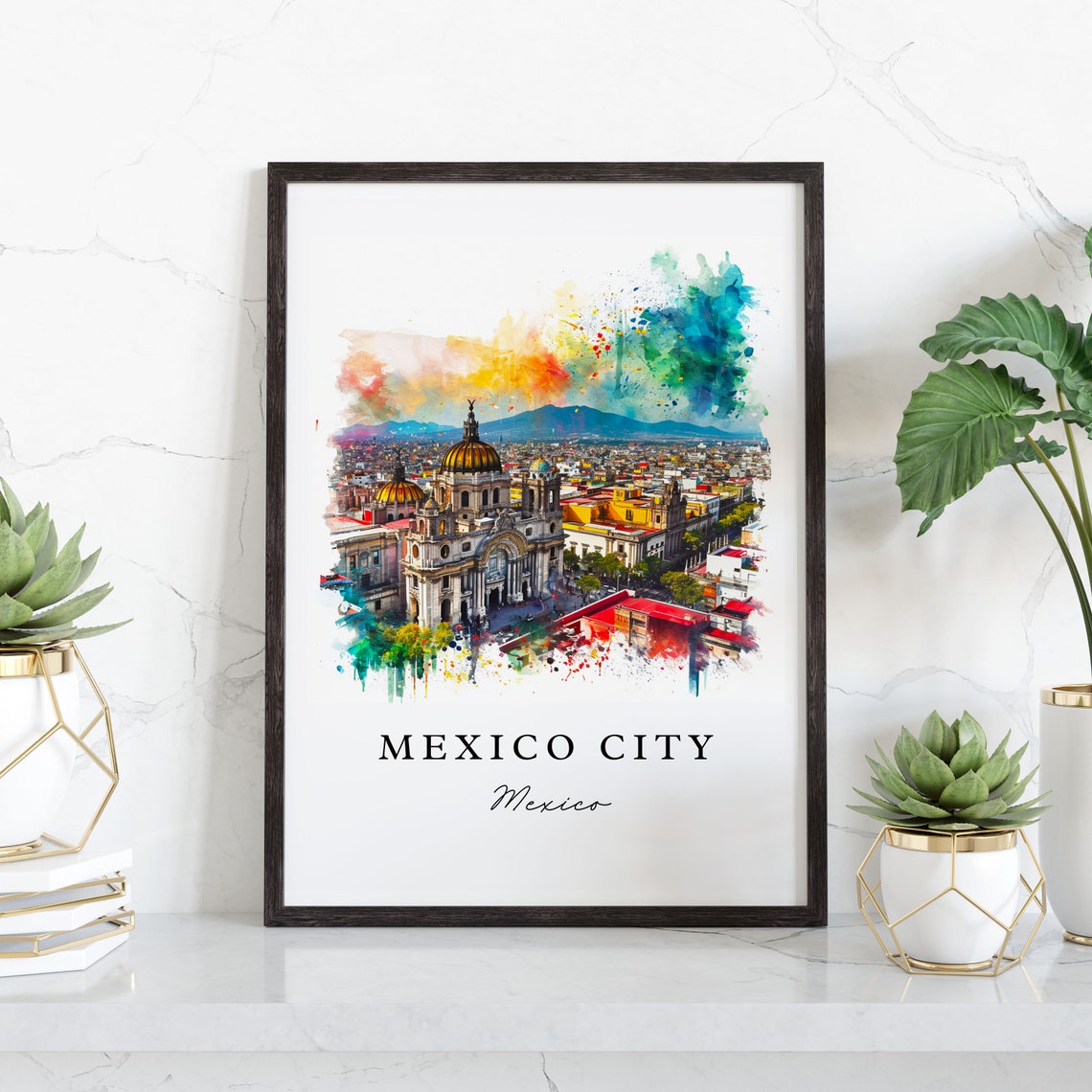 Mexico City Wall Art Print Cdmx Wedding Gift Birthday Present Custom Text Perfect - Image 3