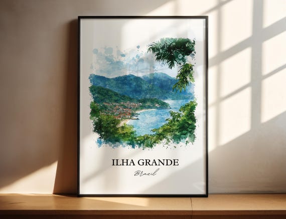 Ilha Grande Wall Art Rio De Janeiro Print Brazil Watercolor Gift Travel Poster Housewarming
